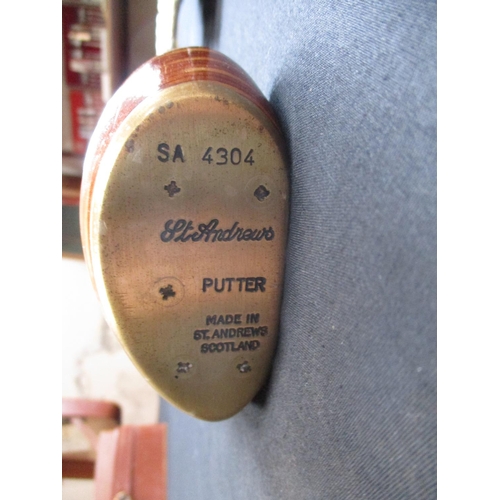 357 - A hand made mallet St. Andrews hickory putter 1990