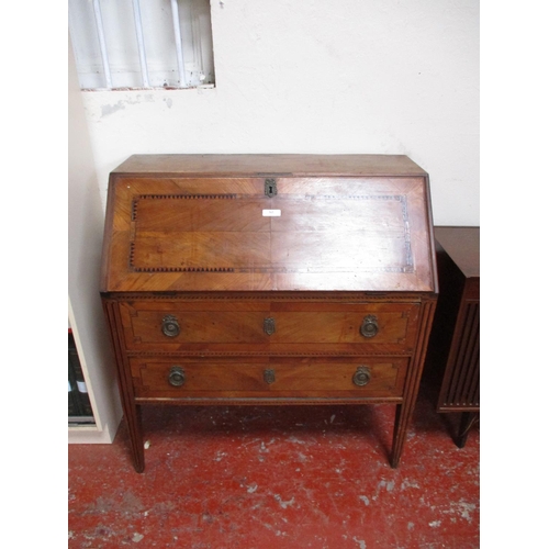 365 - An eighteenth century fruit wood and inlaid bureau