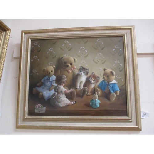 368 - Deborah Jones, oil on canvas, nursery scene