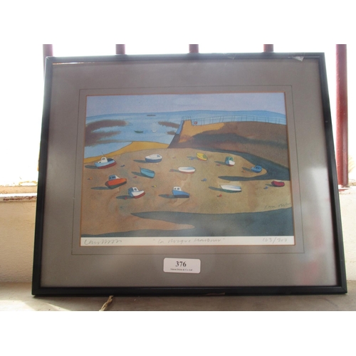 376 - Ian Rolls, La Rocque Harbour, a signed limited edition print