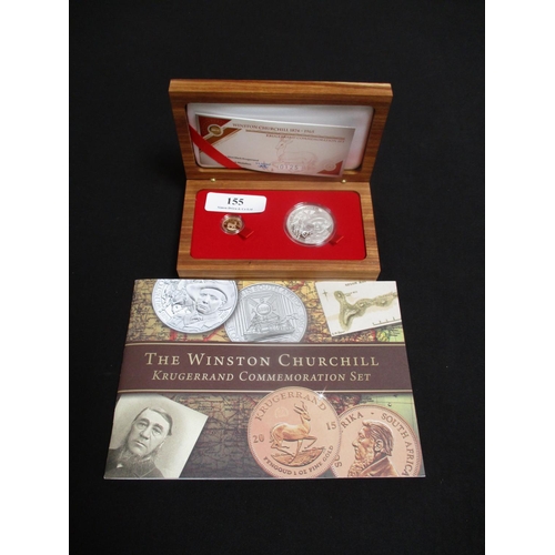 155 - A limited edition Winston Churchill Krugerrand commemorative set in presentation box with certificat... 