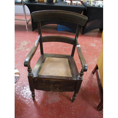 276 - An Edwardian walnut Sutherland tea table together with a commode chair