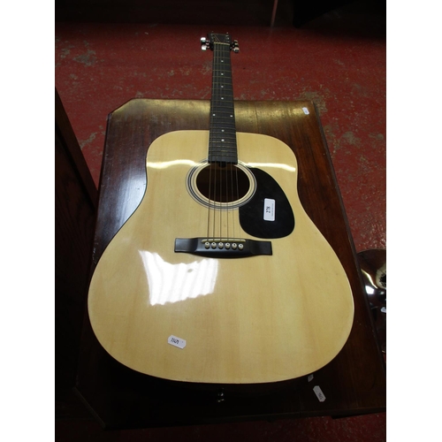 278 - A Squier Fender acoustic guitar and case