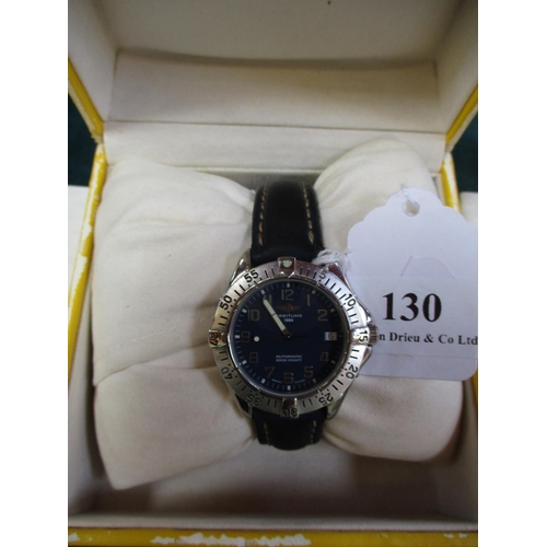 130 - A gentleman's Breitling automatic wrist watch complete with original box and documentation