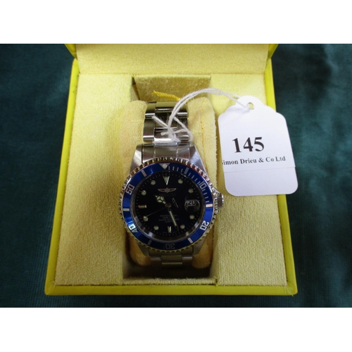 145 - A gentleman's Invicta automatic professional wrist watch