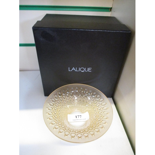 177 - A Lalique of Paris coloured and tapered glass dish