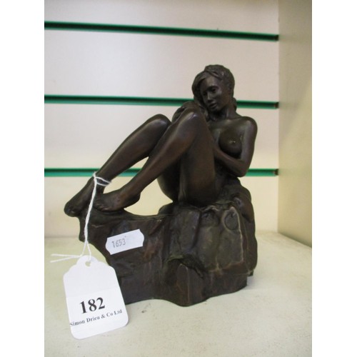 182 - A Heredities bronzed model of a mother and child 