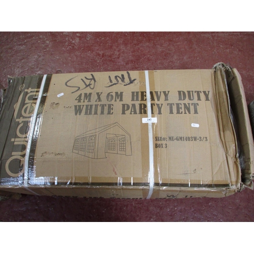 242 - A Quictent heavy duty white party tent (4m x 6m) - new Customs seized item