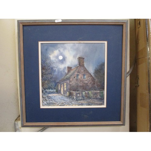 355 - John Freeman, Nocturne Morel Farm Cottages, pastel