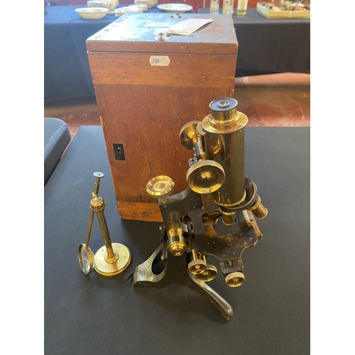 156 - A nineteenth century laboratory telescope by C. Baker of London, with original mahogany box