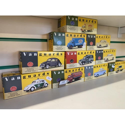 220 - A collection of ten mint boxed Vanguard diecast model vehicles