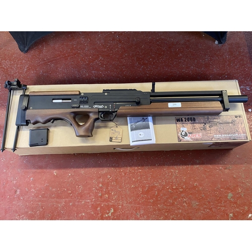 255 - An Ares WA2000 Walther Airsoft rifle with original box and documentation