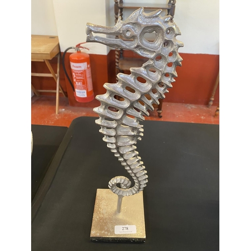 278 - An aluminium sculpture of a seahorse