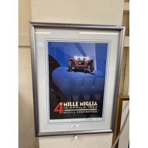 329 - A signed Bill Philpot vintage poster pertaining to Alfa Romeo