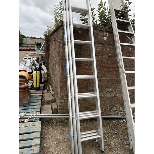 46 - A Zarges aluminium eight tread triple extension ladder - Government of Jersey equipment