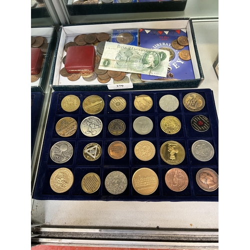 379 - A collection of coinage, various medals and medallions and bank notes