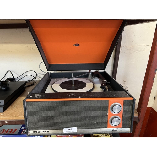 407 - A mid century Marconiphone portable record player