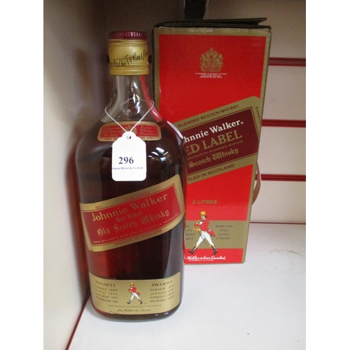 296 - A presentation 2 litre bottle of Johnnie Walker Red Label Old Scotch Whisky