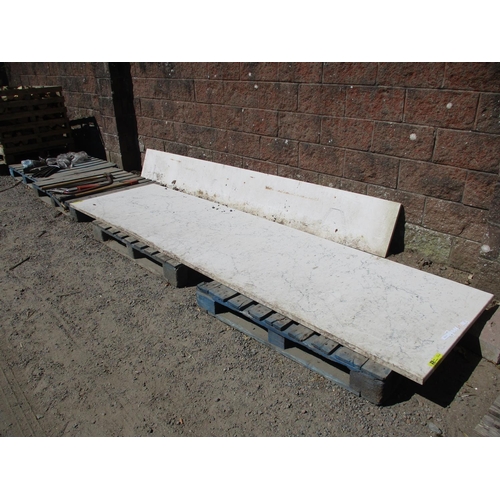 52 - A large rectangular kitchen worktop and splash back