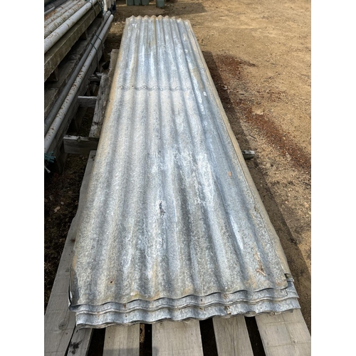 28 - A quantity of galvanised corrugated roofing sheets