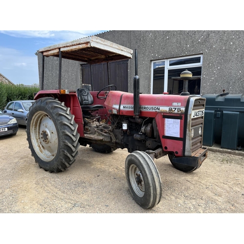 3 - A 1984 Massey Ferguson 275 tractor J43726, odometer reading 3,022 hours (12 speed synchro)