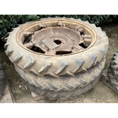 31 - Three 8.3-44 rowcrop wheels, tyres and centres