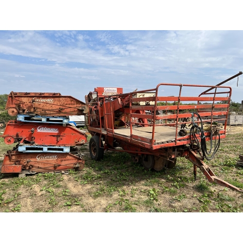 50 - A Grimme Jersey Gem potato harvester with three spare elevators