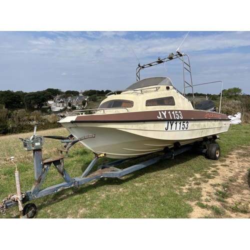 53 - A Fletcher 5.20 metre sports boat JY1153 with Mercury 115hp outboard engine and trailer - third part... 