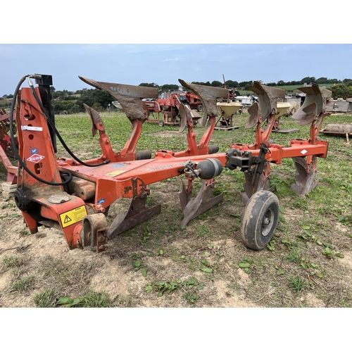 63 - A Kuhn Master 100 hydraulic reset four furrow reversible plough (14