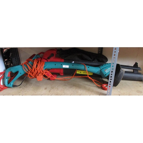 101 - A Bosch electric trimmer together with an electric blower