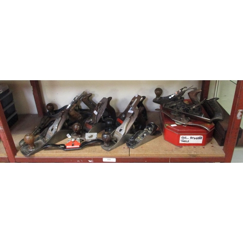 111 - A large collection of hand planes