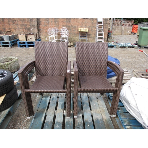 60 - Six rattan garden chairs