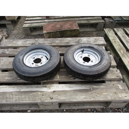 70 - A pair of trailer wheels