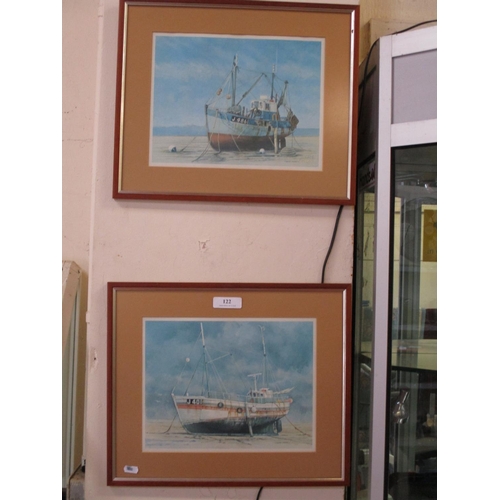 122 - A pair of David Manby prints depicting Jersey fishing boats