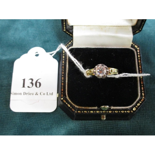 136 - An 18 carat gold and diamond ring (approx 0.63 carats) size N