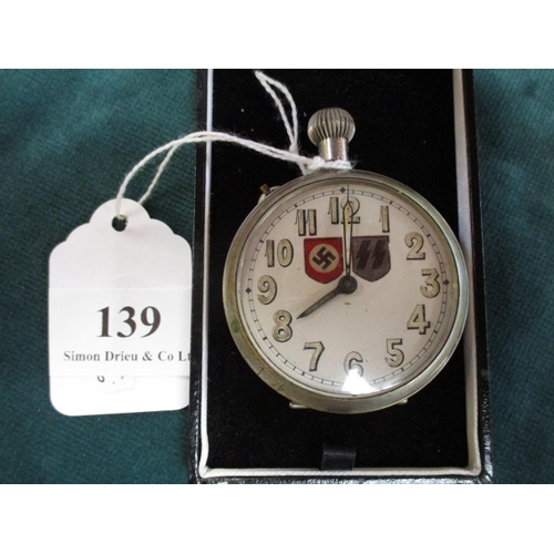 139 - A gentleman's re-enactment pocket watch with Third Reich insignia