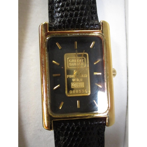 145 - A Credit Suisse gold ingot wrist watch