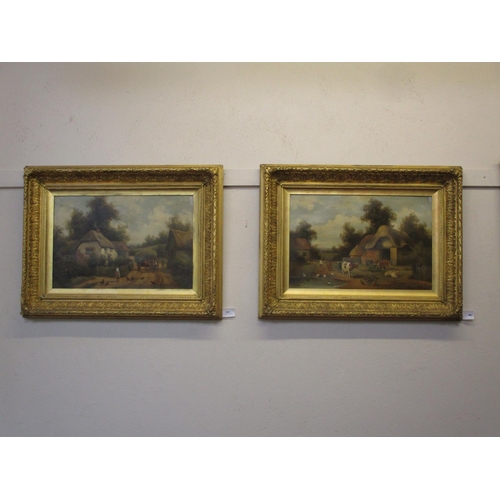 182 - Two gilt framed oils of bucolic scenes signed Willcox