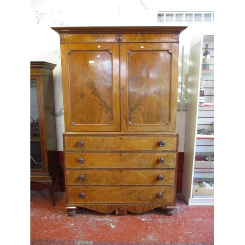 188 - A Victorian mahogany linen press