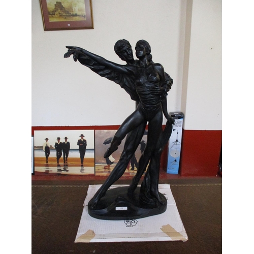 190 - A large bronzed resin model of ballerinas