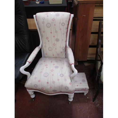 221 - A bedroom chair and stool finished in white