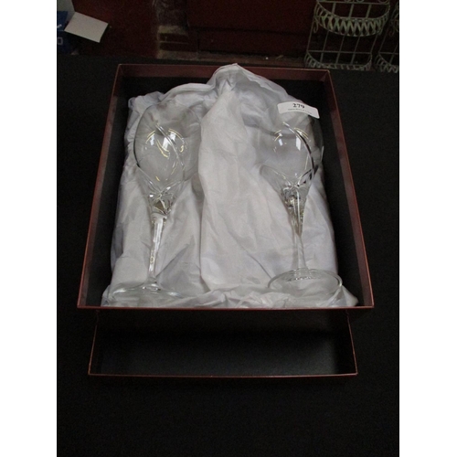 279 - A pair of Royal Brierley crystal wine glasses