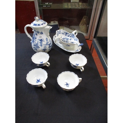 285 - A collection of Meissen blue and white tea ware