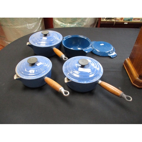 295 - Three Le Creuset saucepans together with a Danish casserole dish