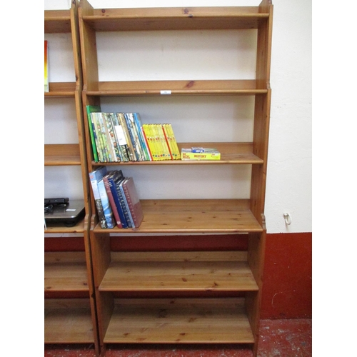 302 - A pine six shelf book case