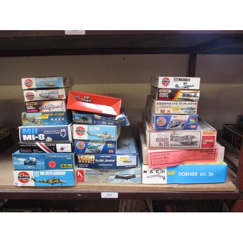 314 - A quantity of modelling kits of helicopters and sea planes- unused