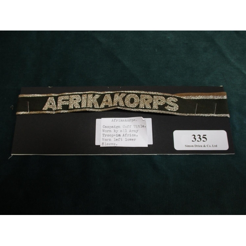 335 - A World War II German Afrika Korps cuff title