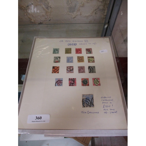 360 - A sheet of Edward VII 1902 stamps