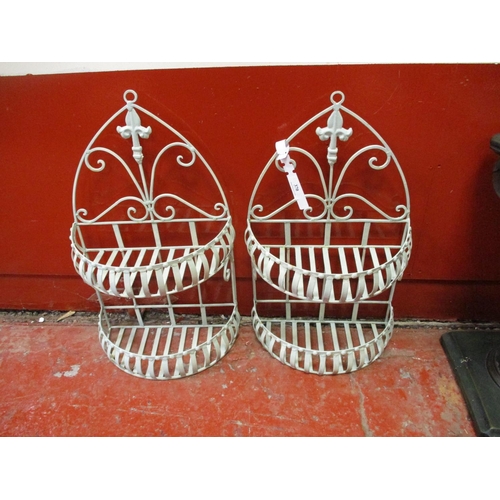 370 - Two decorative metallic wall hanging planters