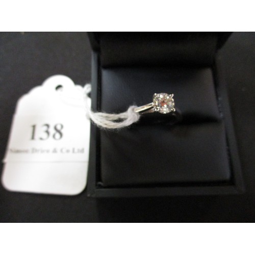 138 - A platinum and diamond ring (approx 0.63 carats) size K